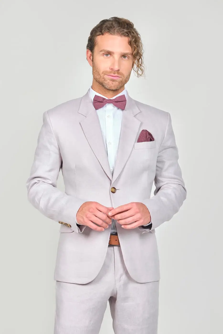 Traje Formal Sobre Medida Lino Gray