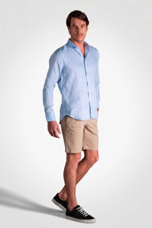 Bermuda Chino Slim Dril Beige Medio