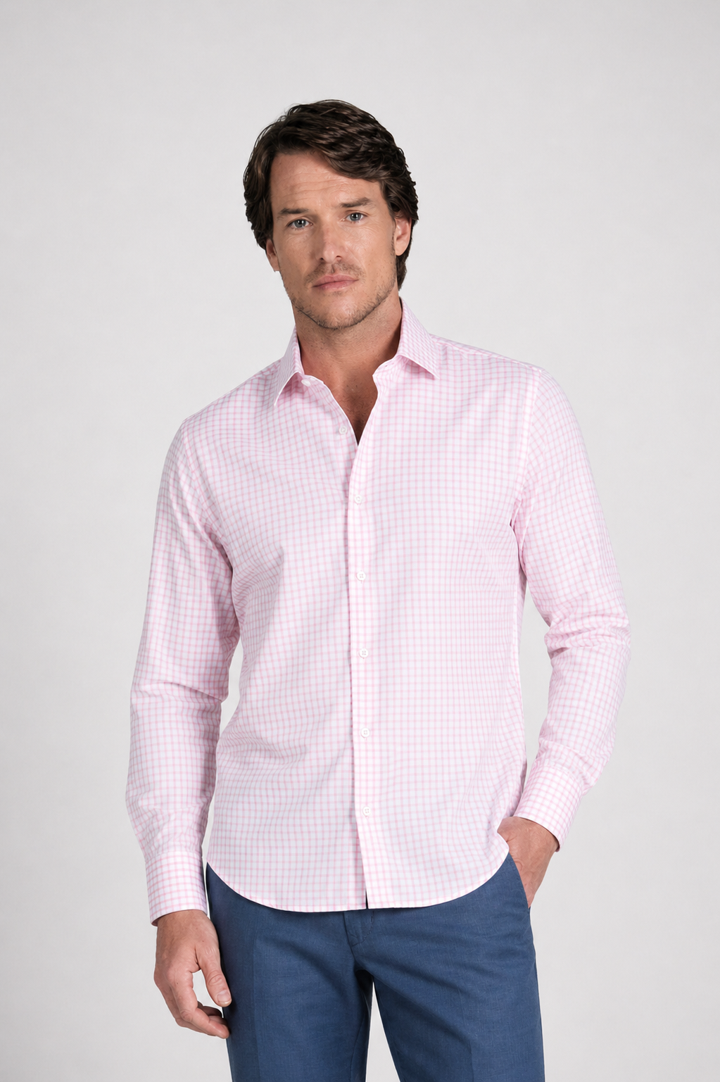 Camisa Rafael Cure en algodón pima, suave y duradera. Classic fit ideal para looks elegantes.