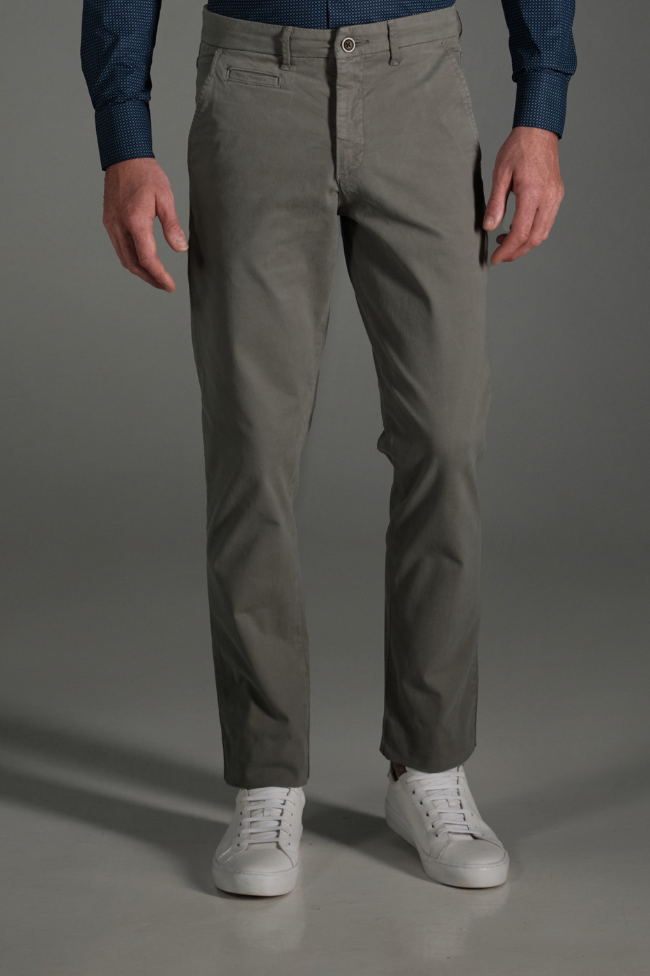 Pantalón Chino Slim Dril Gris Oscuro