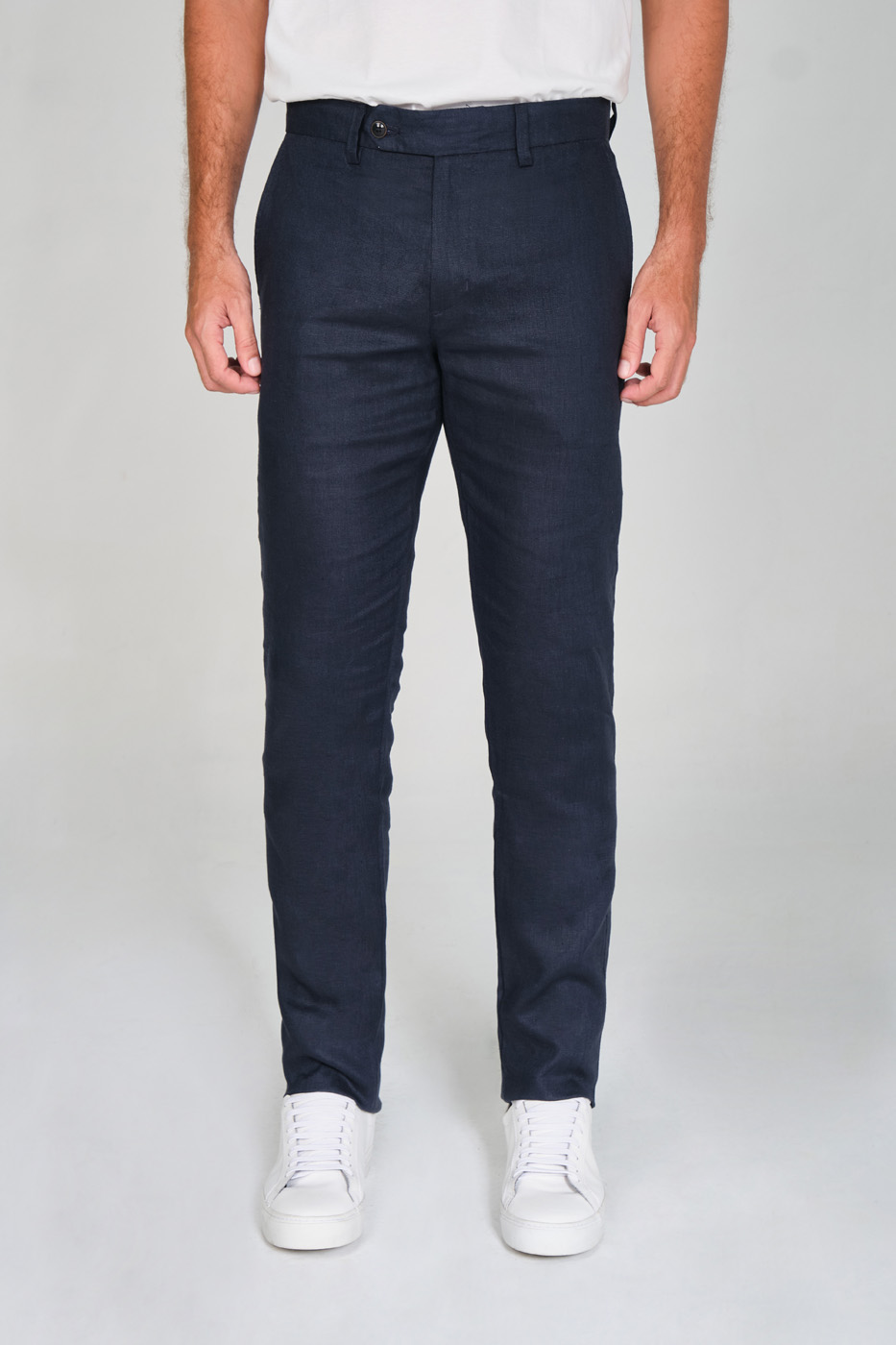 Pantalón Formal Slim Fit 100% Lino Azul Navy Stolichnaya