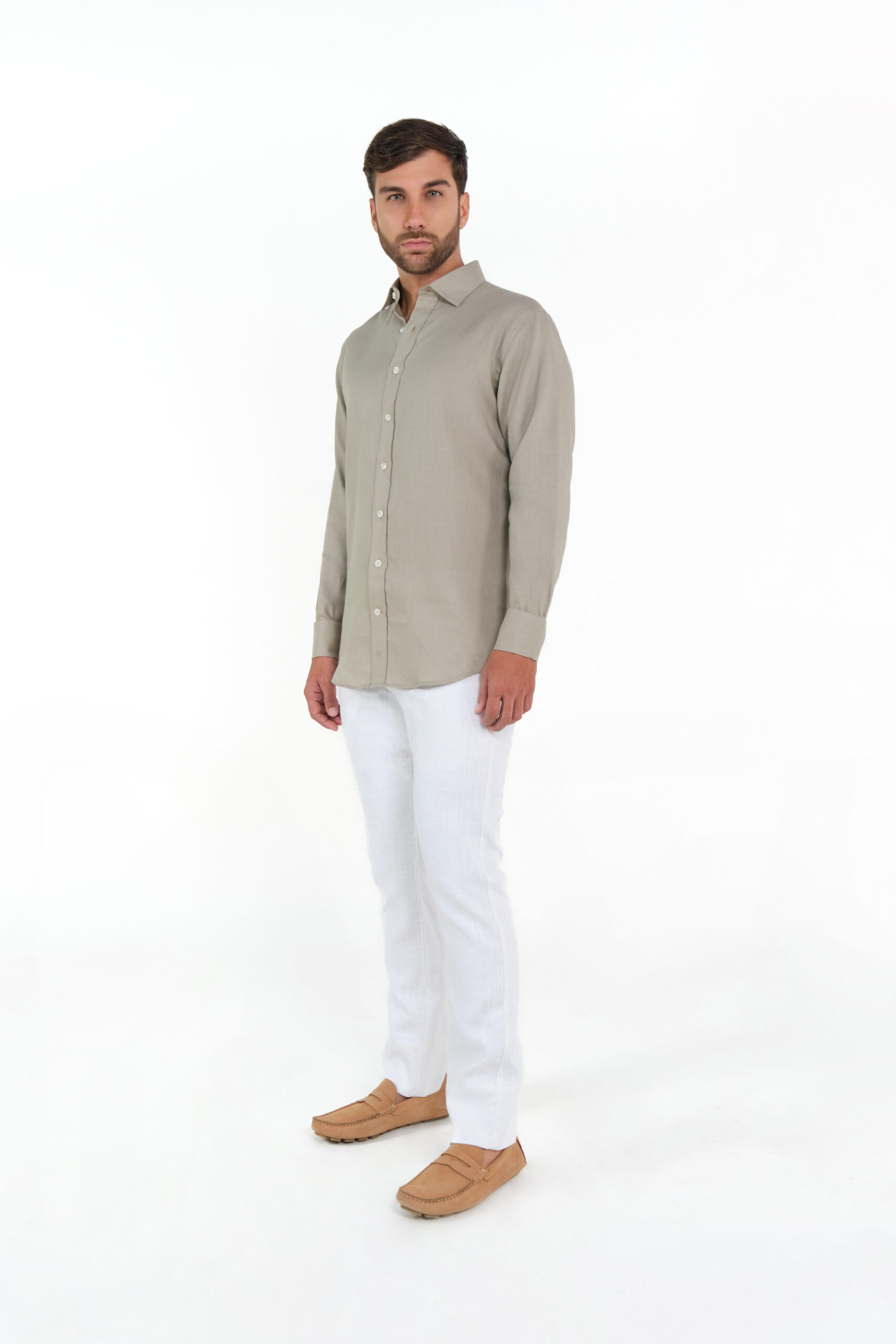 Pantalón Slim Fit 100% Lino Blanco