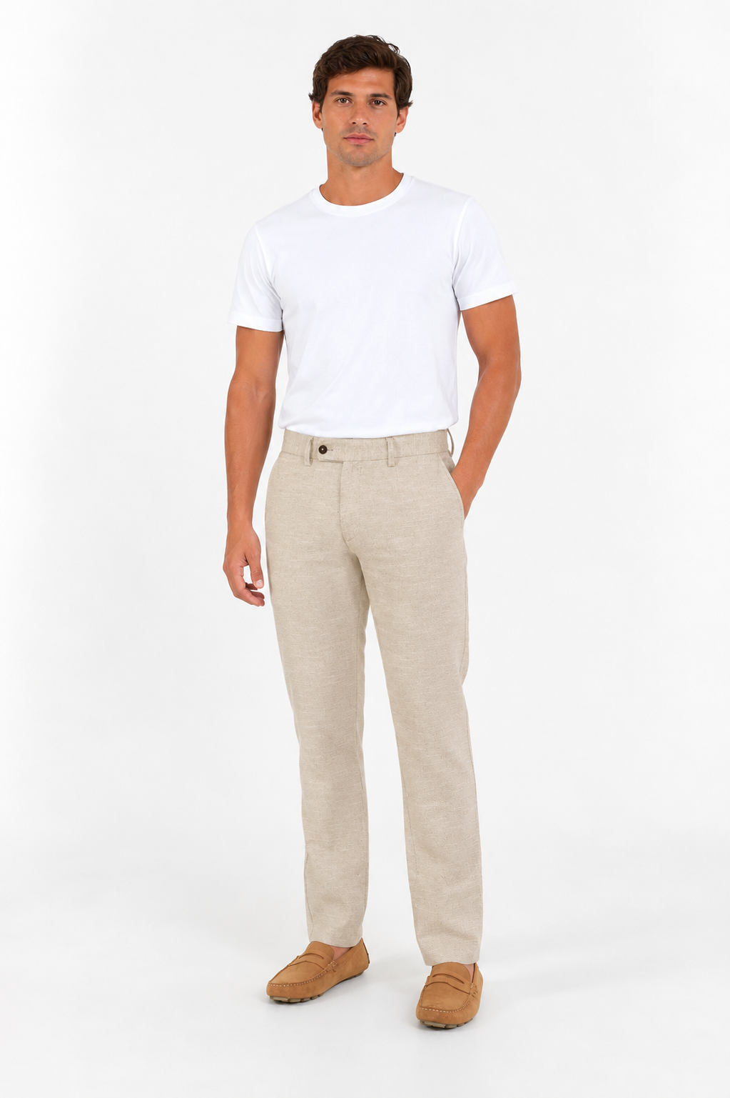 Pantalón Slim Fit 100% Lino Organic Arena