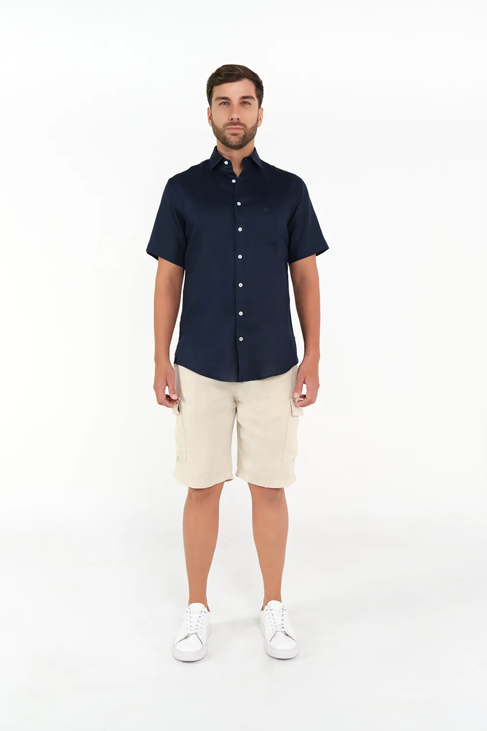 Bermuda Cargo Slim Fit 100% Lino Arena
