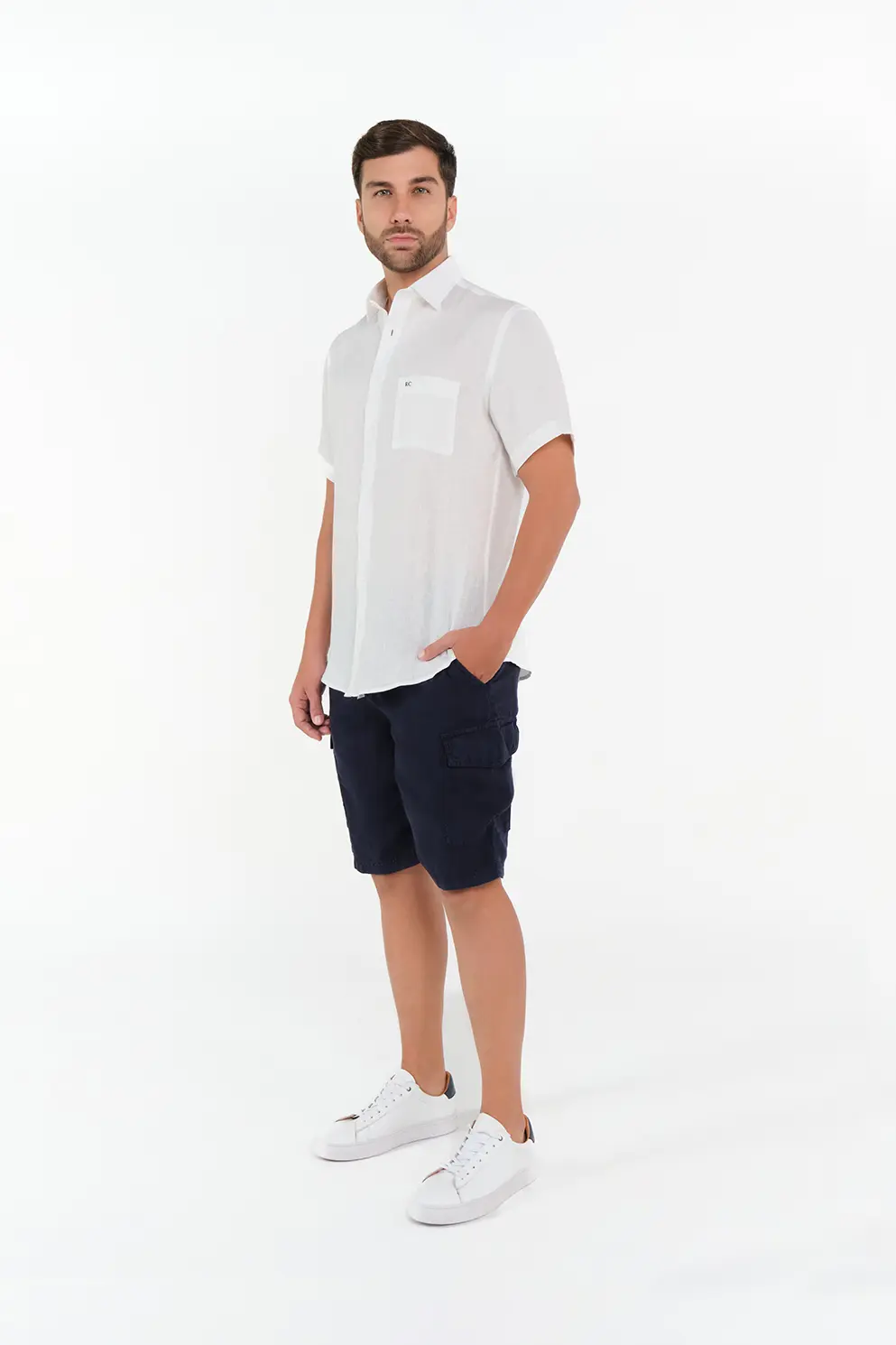 Bermuda Cargo Slim Fit 100% Azul Navy