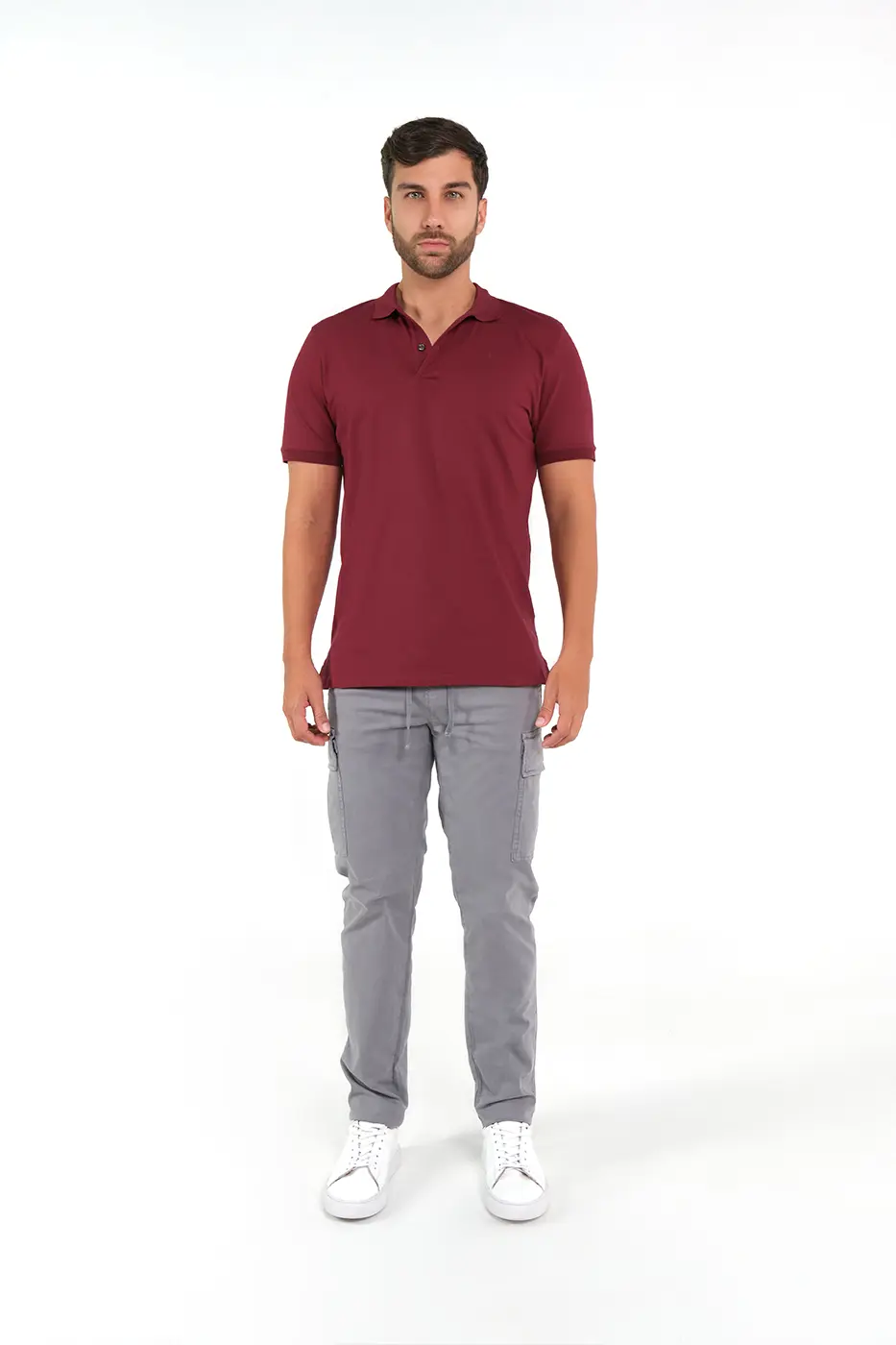 Pantalón Cargo Slim Fit Mezcla Algodón Gris