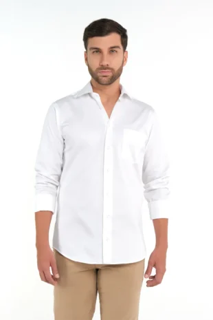 Camisa Slim Fit 100% Algodón Blanco
