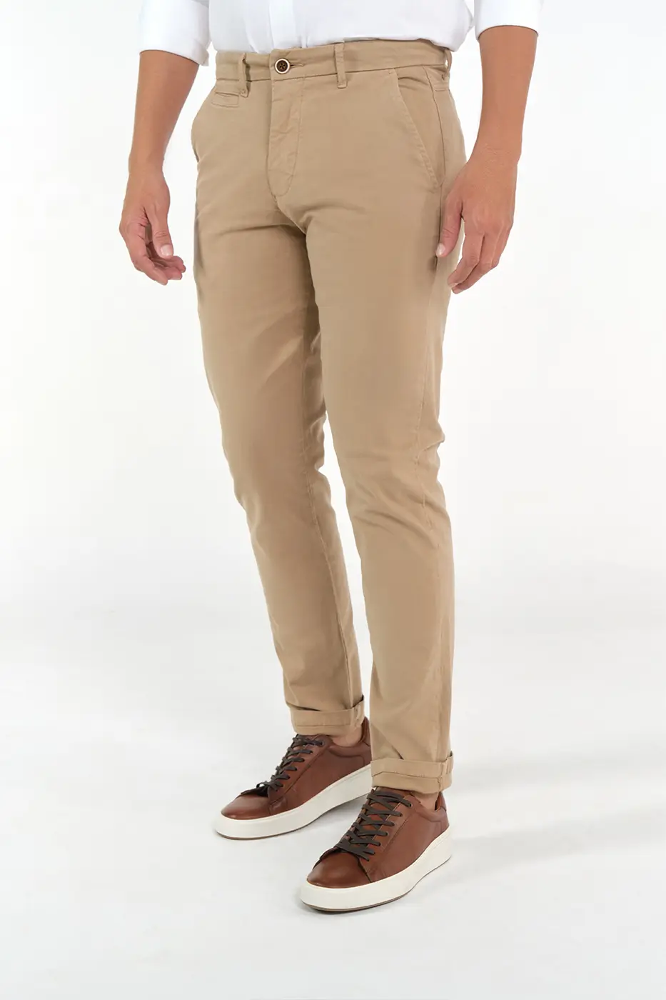 Pantalón Chino Slim Fit Mezcla Algodón Tannin