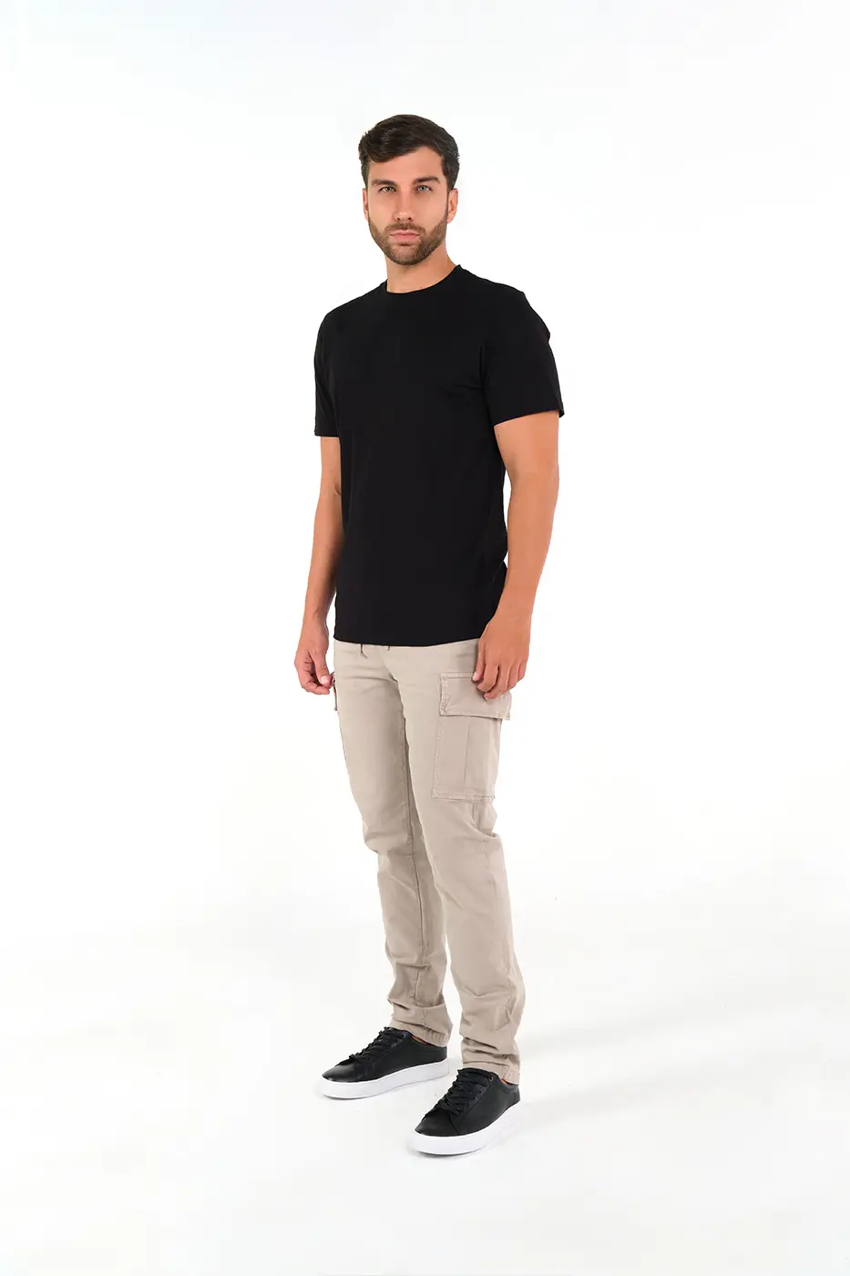 Pantalón Cargo Slim Fit Mezcla Algodón Beige