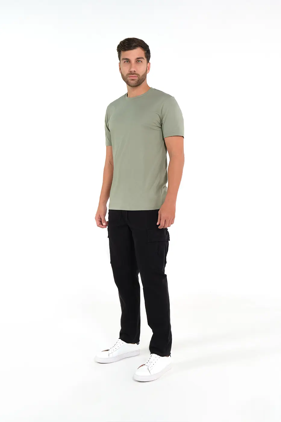 Pantalón Cargo Slim Fit Mezcla Algodón Negro
