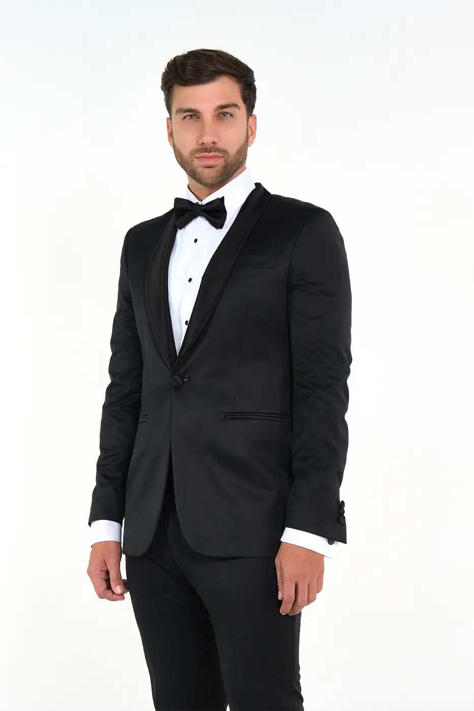 Traje Smoking Slim Fit Paño Negro