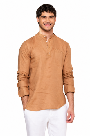 Camisa Mykonos Lino Moka