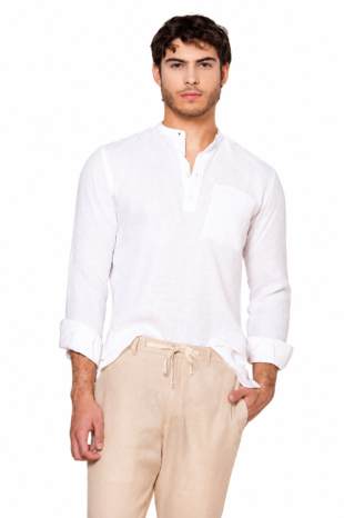 Camisa Mykonos Lino Blanco
