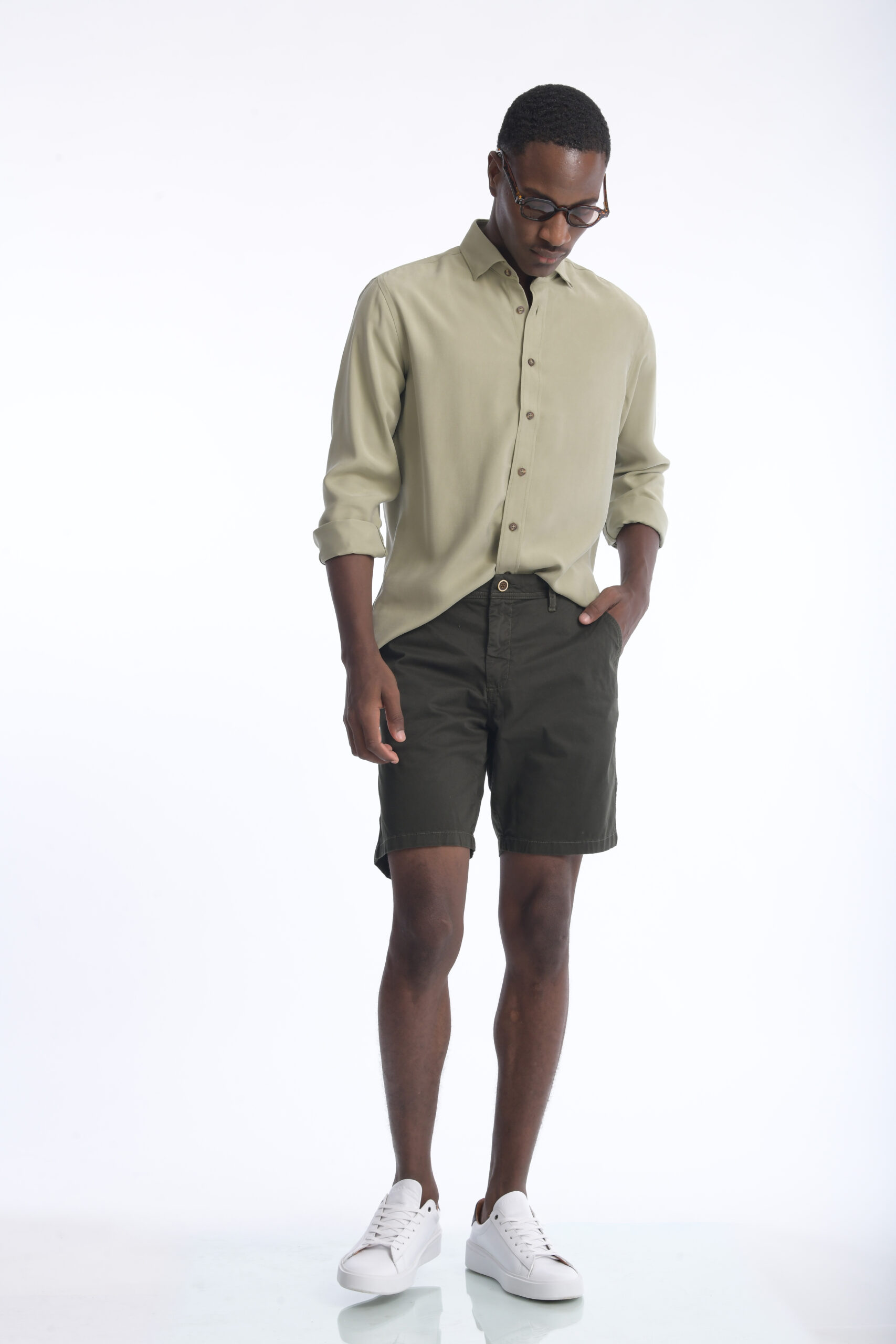 Bermuda Chino Dril Verde Militar