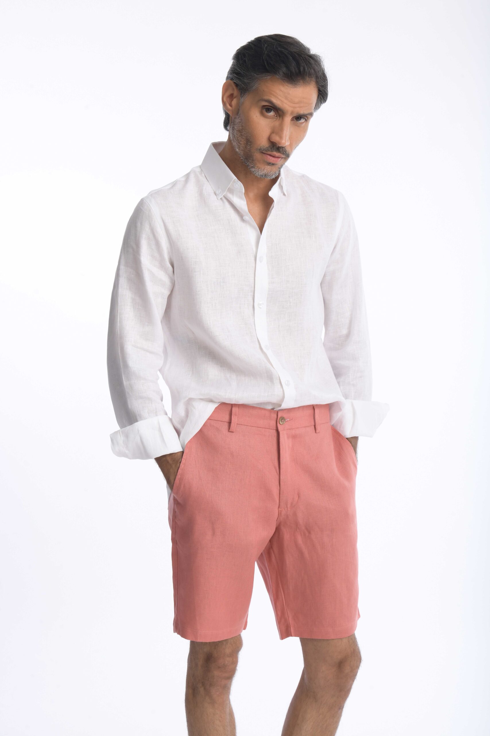 Bermuda Lino Palo de Rosa
