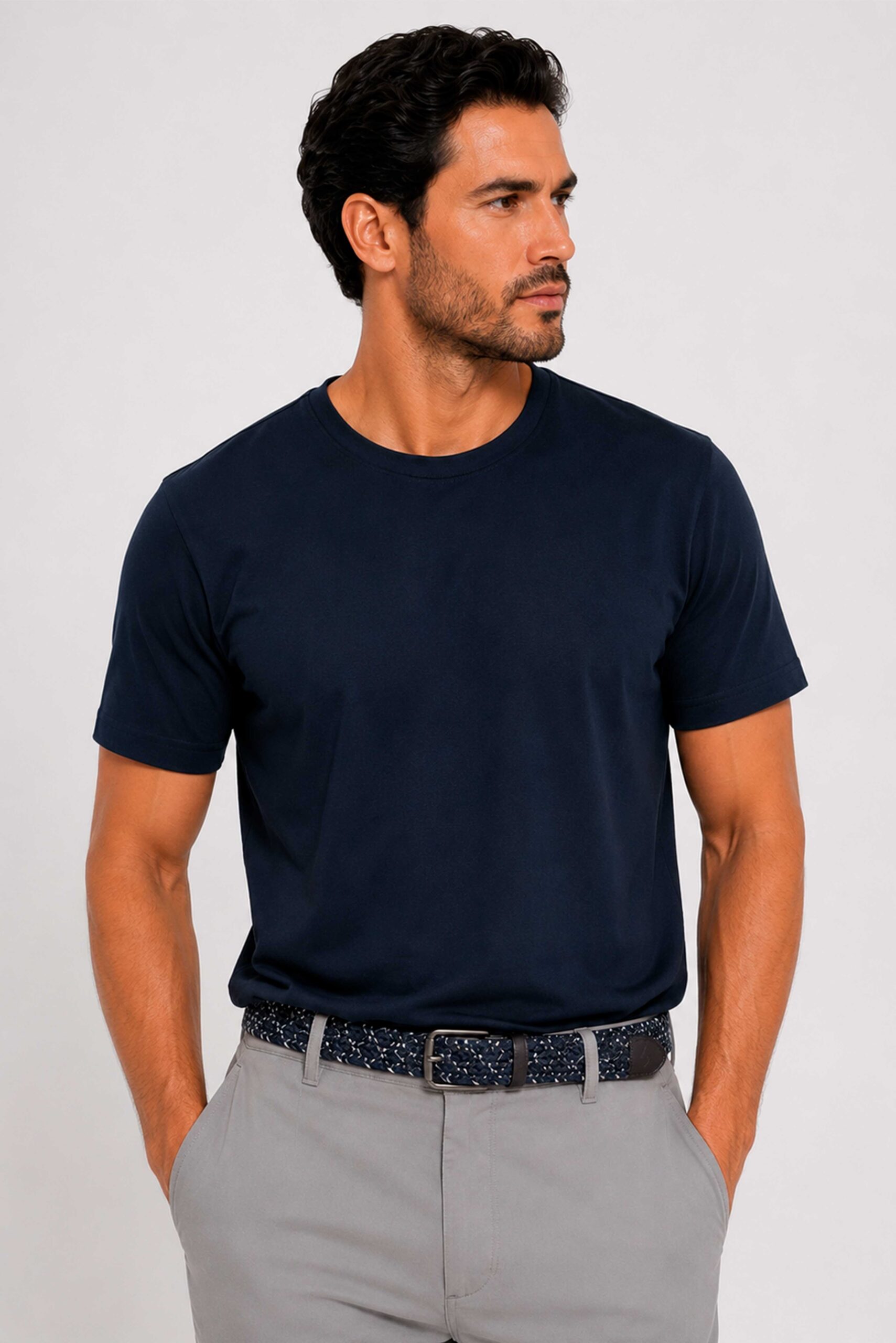Camiseta 100% Algodón Pima Azul Navy